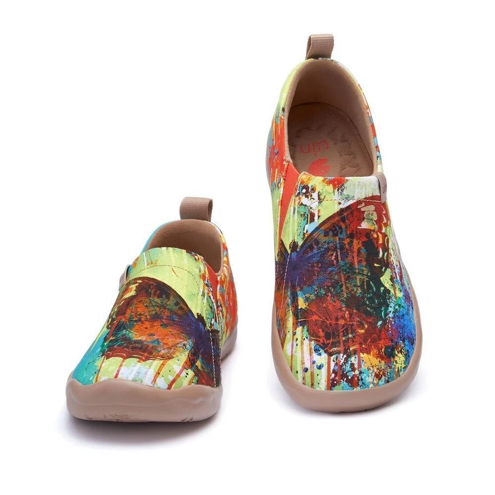 UIN Women's Sneaker Painted Canvas Slip-On Ladies Travel Shoes (Butterfly) - Picture 4 of 9